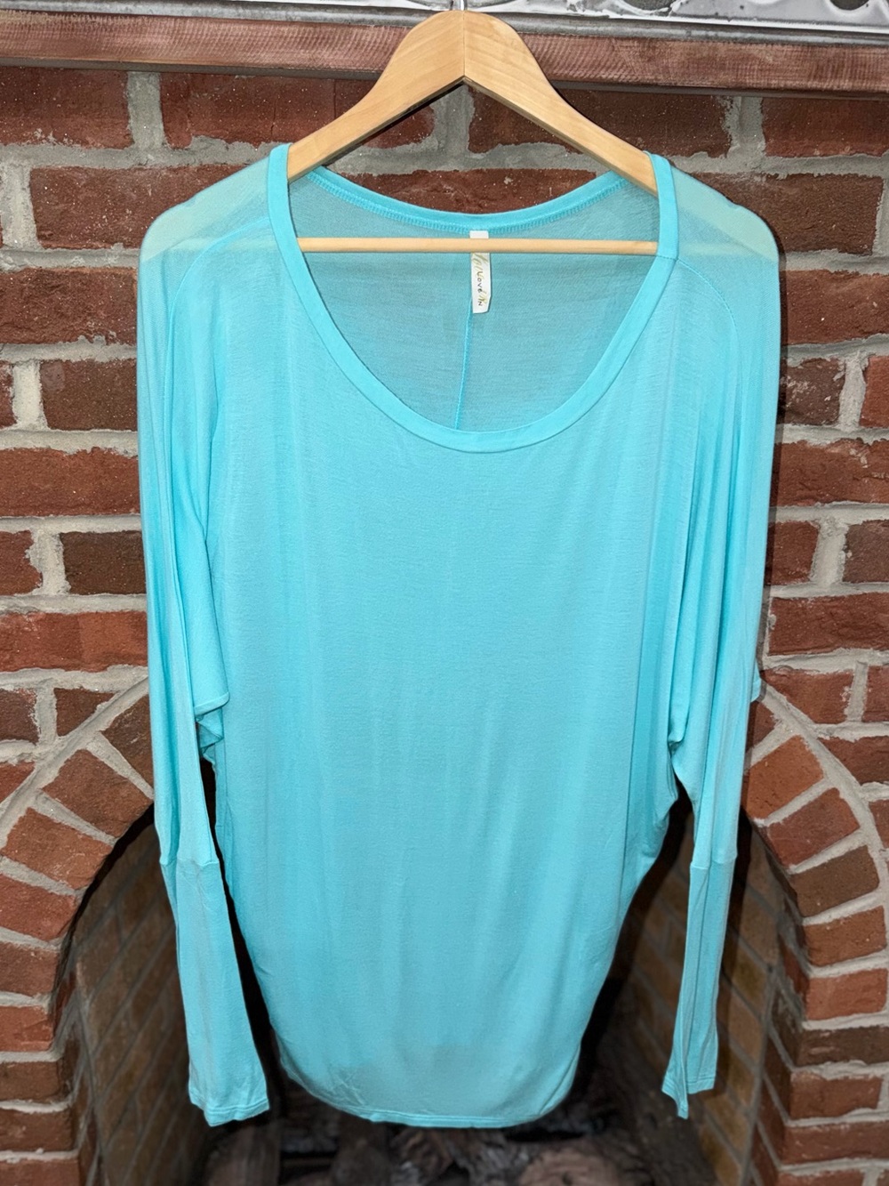 Love in Turquoise Long Sleeve Scoop Neck Tunic